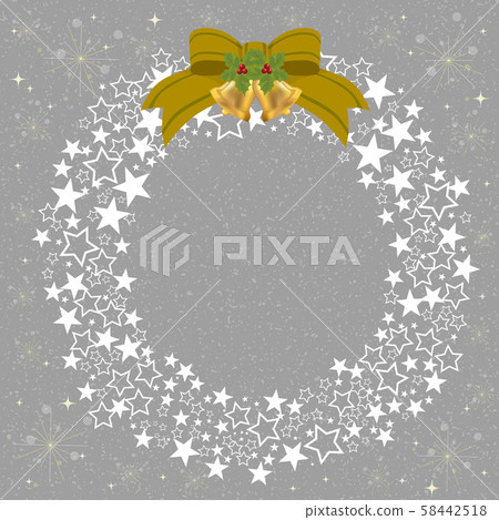 Christmas: Wreath Frame Frame Decoration Space Planet Star Star Ribbon Suzu Christmas Wreath 58442518