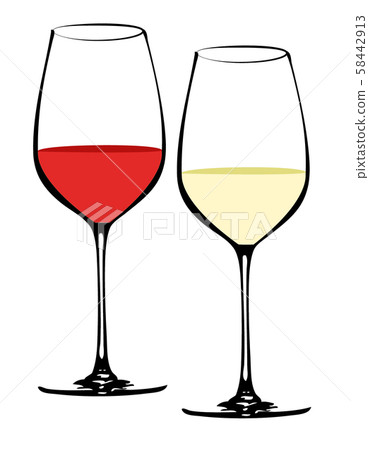 Wine glass red white 58442913