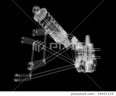 X-ray Car suspension and brake disk 58443154