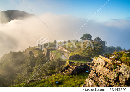 Takeda castle ruins in autumn 58443291