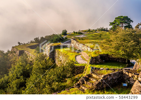 Takeda castle ruins in autumn 58443299