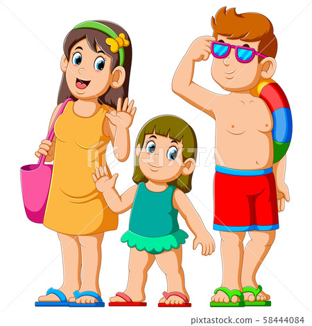 Happy family on summer holiday Happy family on summer holiday 58444084