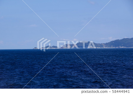 Cape Sata, the westernmost Shikoku island seen from the sea 58444941