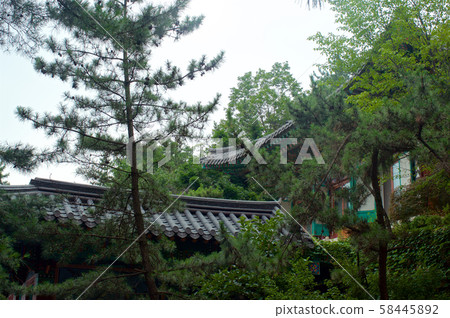 Buddhist temple on mountain in Seoul Buddhist temple on mountain in Seoul 58445892