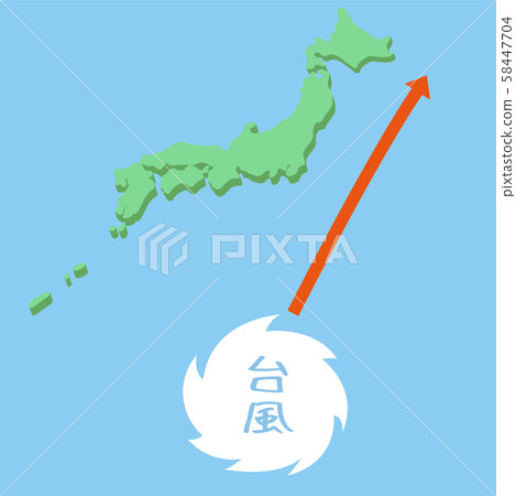 颱風（熱帶氣旋）和日本群島 58447704
