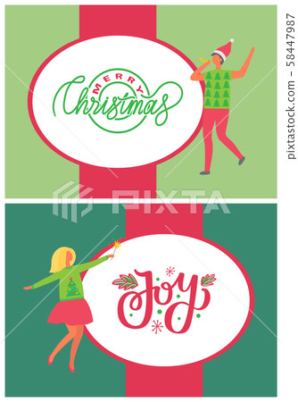 Download Christmas Joy Greetings From People Vector Party Stock Illustration 58447987 Pixta Yellowimages Mockups