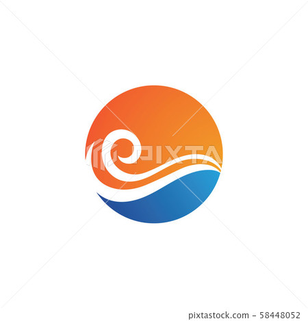Water wave design logo-插圖素材 [58448052] - PIXTA圖庫