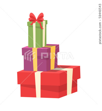 Pile of Vector Wrapped Packages, Shopping Packs 58448543
