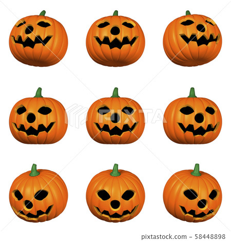 Halloween pumpkin single unit, multiple angles, set of 9 (2) Halloween pumpkin single unit, multiple angles, set of 9 (2) 58448898
