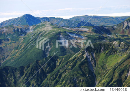 Northern Alps, landscape from the top of Mount Kasumigadake. Northern Alps, landscape from the top of Mount Kasumigadake. 58449018