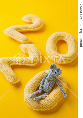 Happy New Year 2020. Number 2020 knitted from yarn 58449697