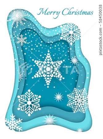 Merry Christmas Paper Cut White Snowflake Vector Merry Christmas Paper Cut White Snowflake Vector 58450038