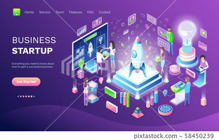 Business Startup Online Web Banner, Invention Business Startup Online Web Banner, Invention 58450239