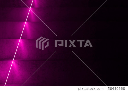 Dark stairs and purple neon light, 3d Dark stairs and purple neon light, 3d 58450668