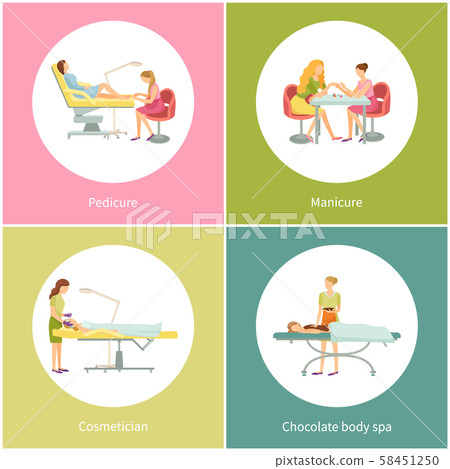 Pedicure Pedicurist with Client, Manicure Vector Pedicure Pedicurist with Client, Manicure Vector 58451250