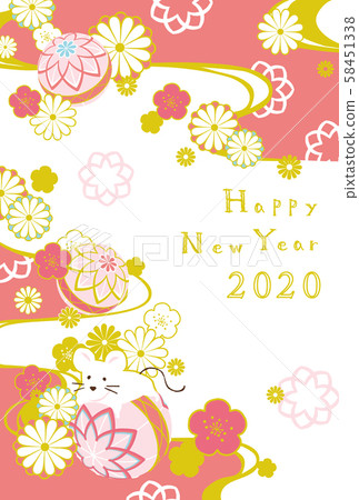 新年賀卡華麗的日本圖案 新年賀卡華麗的日本圖案 58451338