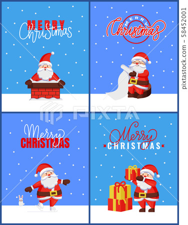 Merry Christmas Set Cards with Santa Hold Wishlist 58452001