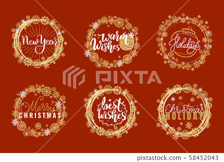 Merry Christmas, Happy New Year Festive Greetings 58452043