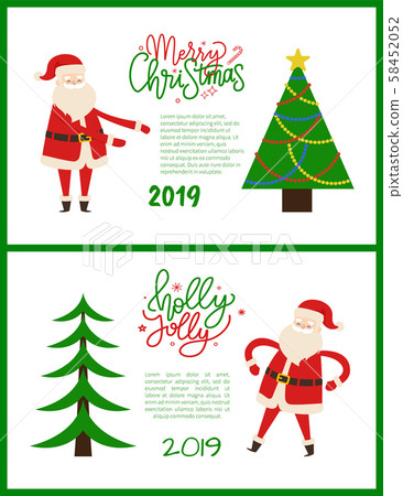 Merry Bright Greeting Card Santa Holding Hands Up Merry Bright Greeting Card Santa Holding Hands Up 58452052