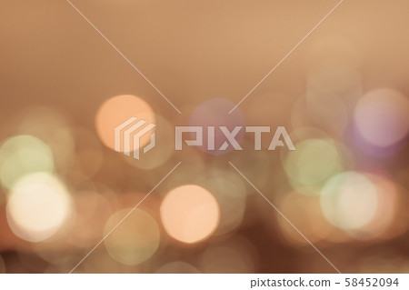 Blur background of colorful bokeh night lights of city aerial view of Bangkok in gold candle light color in nostalgic mood  58452094