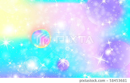 Fairy background. Unicorn pattern. 58453681