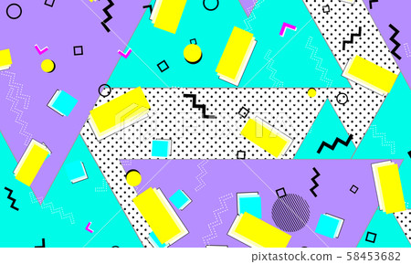 Geometric Blue Wallpaper. Purple Dot Banner.  58453682