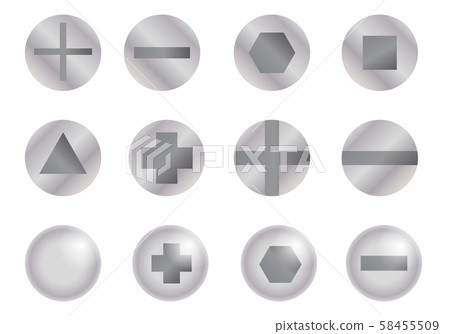 Metal bolt heads. Set Metal bolt heads. Set 58455509