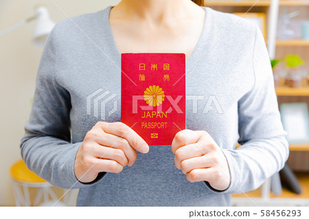 A woman with a passport A woman with a passport 58456293