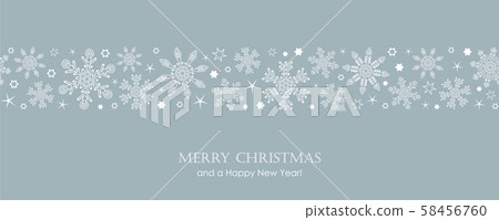 blue christmas card with white seamless pattern snowflakes 58456760