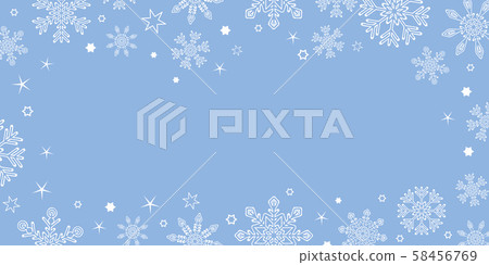 white christmas snowflake border on blue background white christmas snowflake border on blue background 58456769