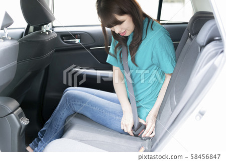 Seat belt rear seat safety life protect woman 58456847