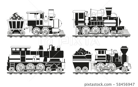 Monochrome pictures of vintage trains Monochrome pictures of vintage trains 58456947