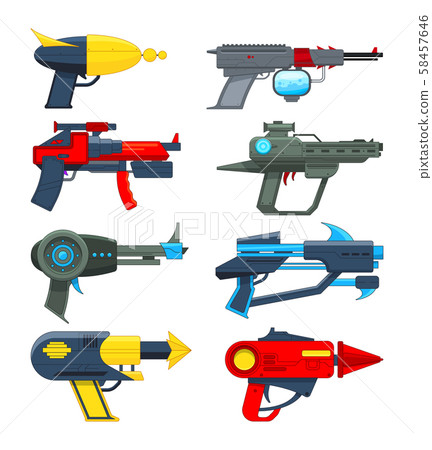 Different futuristic weapons. Shooting guns for video games 58457646