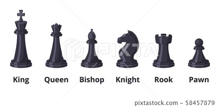 Vector set of chess icons set isolate on white 58457879