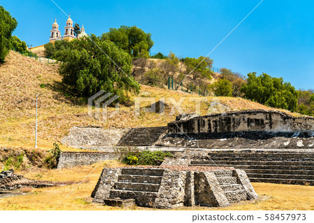 The Great Pyramid and the Our Lady of Remedies Church in Cholula, Mexico The Great Pyramid and the Our Lady of Remedies Church in Cholula, Mexico 58457973