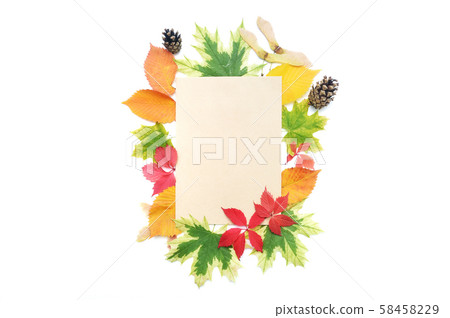Mockup Autumn leaves frame and kraft sheet of paper for place your text. Fall elements for Mockup Autumn leaves frame and kraft sheet of paper for place your text. Fall elements for 58458229
