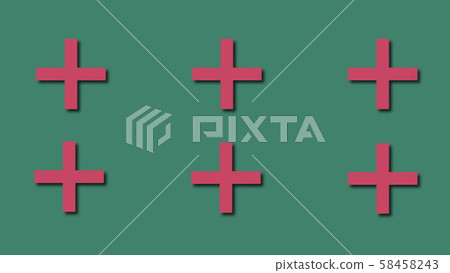 Bright dynamic shapes - cross, circle, oval in cartoon style, computer generated modern abstract 58458243