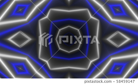 Beautiful abstract symmetry kaleidoscope with shiny neon lines, 3d render backdrop, computer Beautiful abstract symmetry kaleidoscope with shiny neon lines, 3d render backdrop, computer 58459147