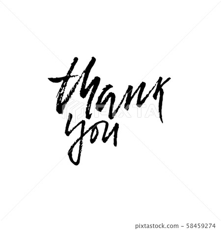 Thank You. Hand drawn dry brush lettering. Thanks card. Vector illustration. 58459274