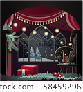 an old castle is ready for the celebration of Christmas 58459296