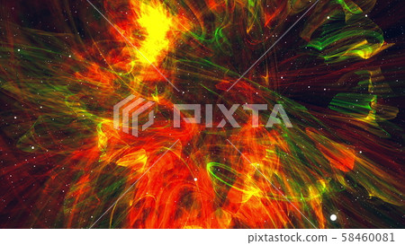 Computer generated colorful space background: spiraling nebula, stars and galaxies. 3d rendering 58460081