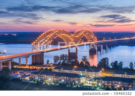 Memphis, Tennessee, USA at Hernando de Soto Bridg 58460182