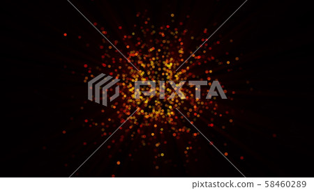 3D rendering golden particles shimmer and create bokeh on a black background. Computer generated 3D rendering golden particles shimmer and create bokeh on a black background. Computer generated 58460289