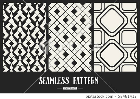 Abstract concept vector monochrome geometric pattern. Black and white minimal background. Creative 58461412
