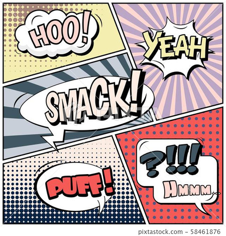 Abstract creative concept vector comic pop art style blank, layout template with clouds beams and Abstract creative concept vector comic pop art style blank, layout template with clouds beams and 58461876