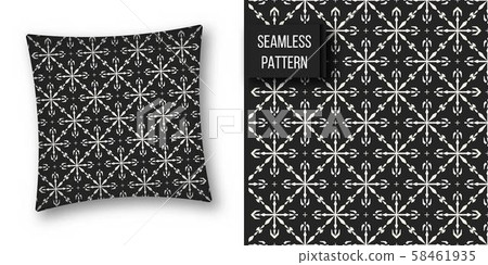 Abstract concept vector monochrome geometric pattern. Black and white minimal background. Creative 58461935