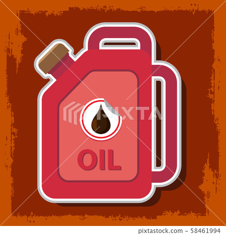 Canister with fuel. Engine oil canister. Service concept and repair 58461994