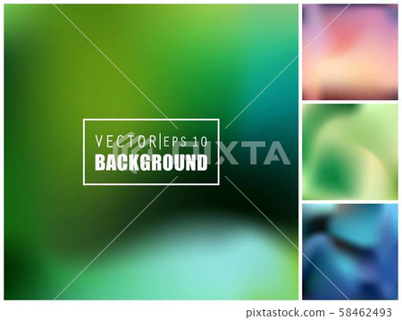 Abstract Creative concept vector multicolored blurred background set. For Web and Mobile 58462493