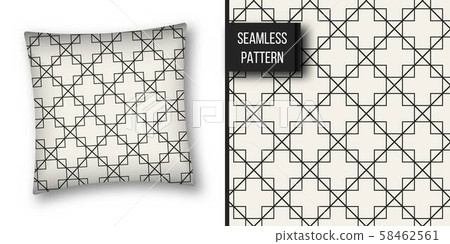 Abstract concept vector monochrome geometric pattern. Black and white minimal background. Creative Abstract concept vector monochrome geometric pattern. Black and white minimal background. Creative 58462561