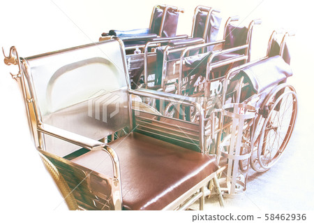 Wheelchairs waiting for services. with sunlights 58462936